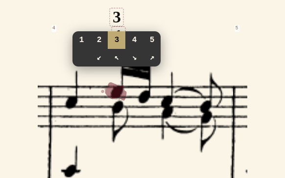 Mark your own fingering, bar by bar