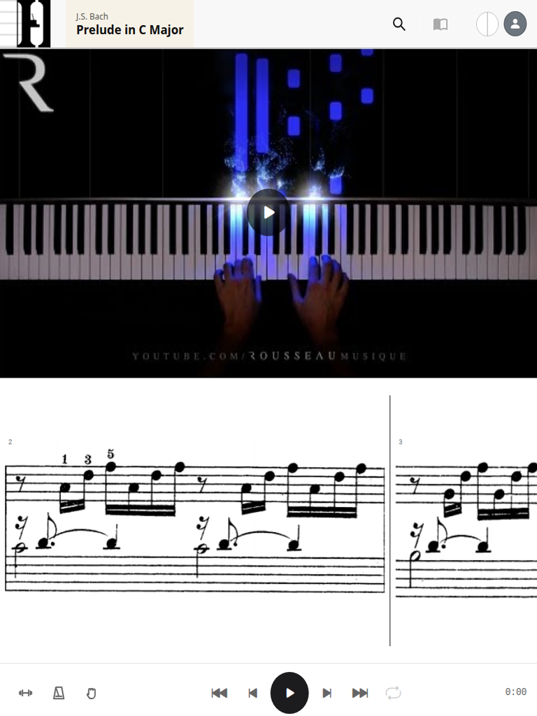 A score synced to its recording, open on a tablet